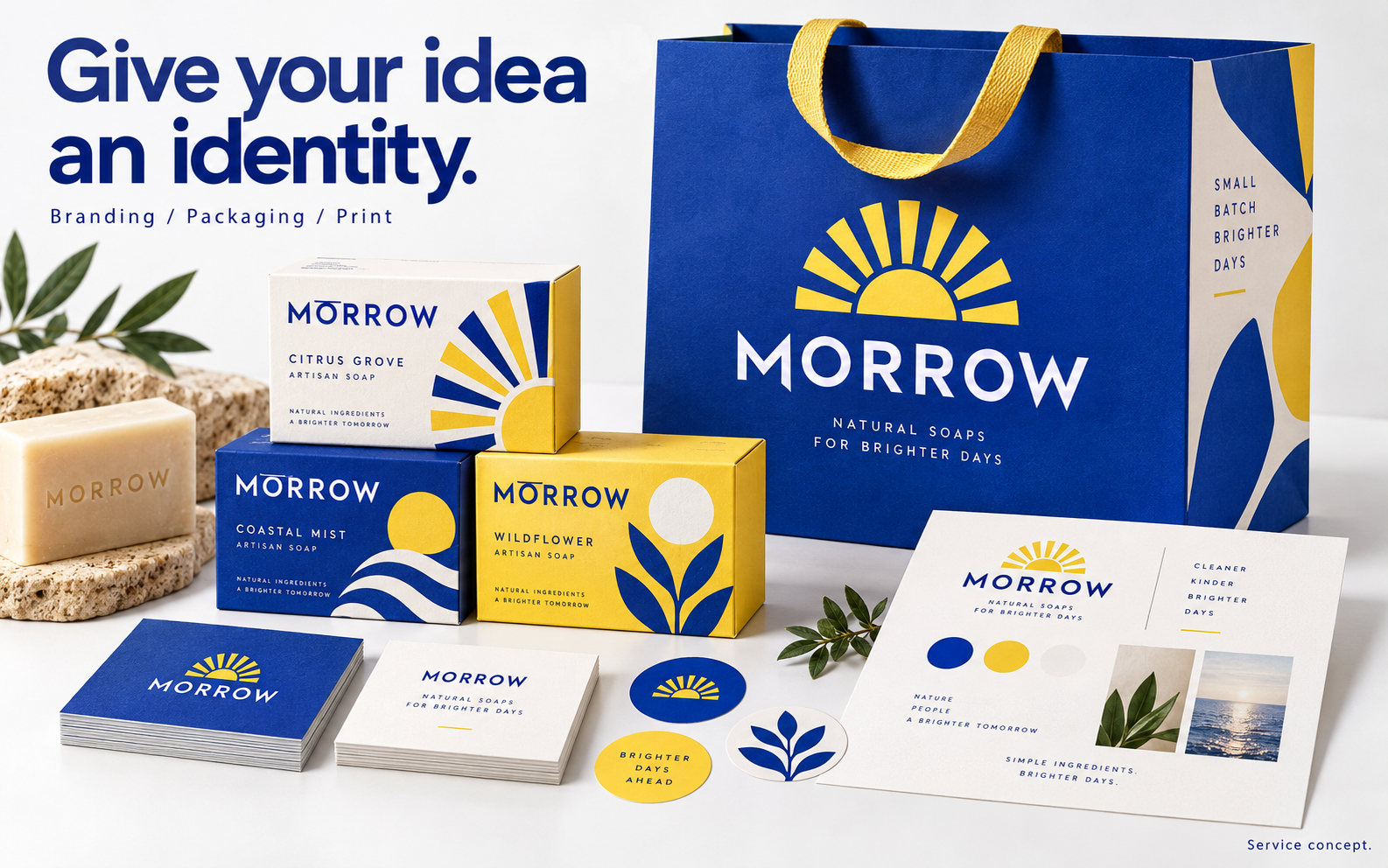 Brand identity and packaging · Service concept