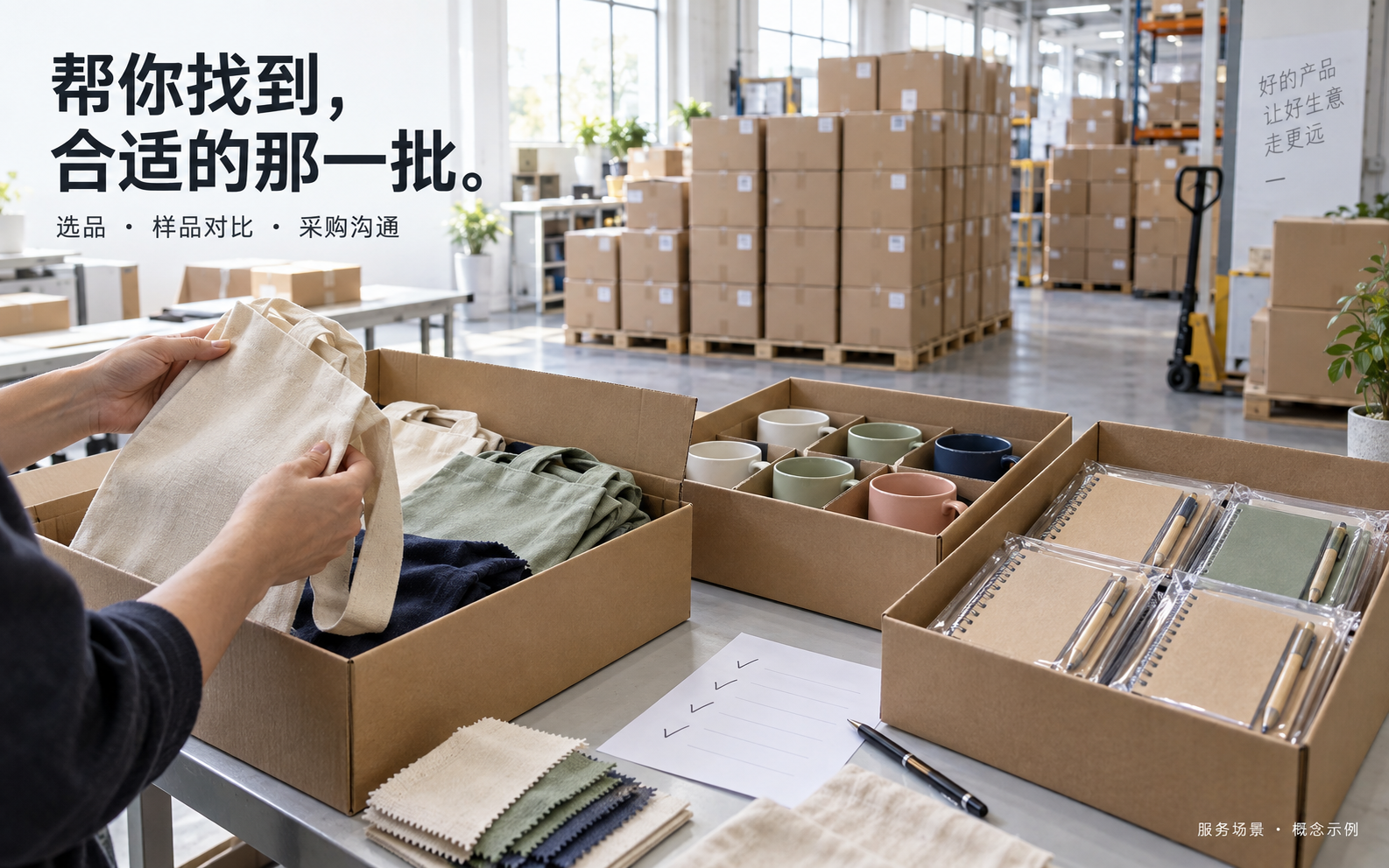 Product sourcing assistance · Service concept